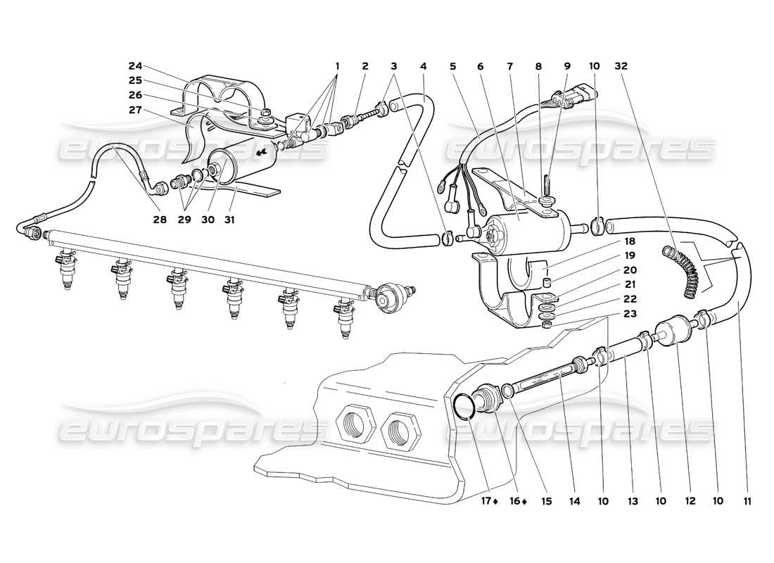 lamborghini diablo sv (1999) kraftstoffsystem (für tankcode 0062001156 siehe tabelle 62.04.00) teilediagramm