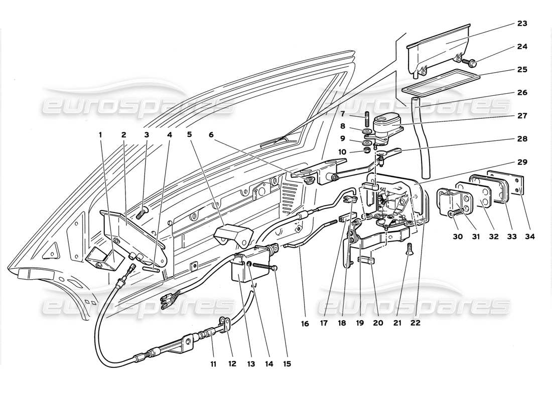 lamborghini diablo gt (1999) teilediagramm des türmechanismus