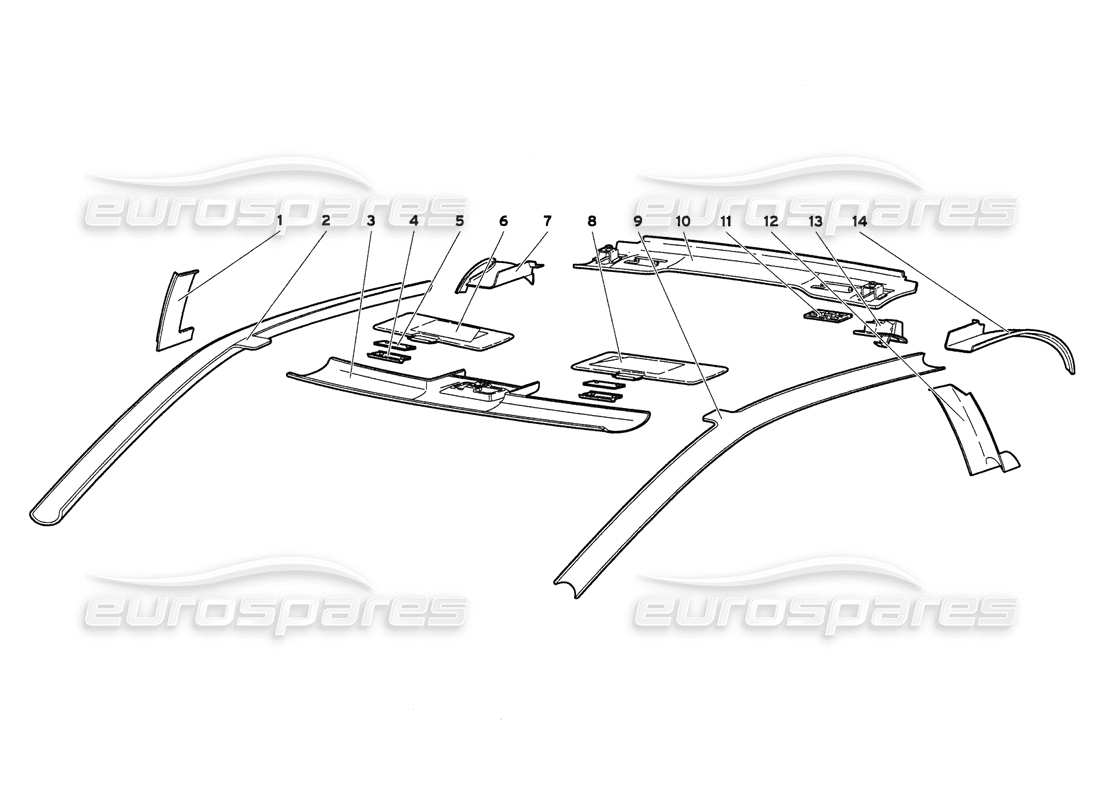 lamborghini diablo 6.0 (2001) teilediagramm für fahrgastraumverkleidungen