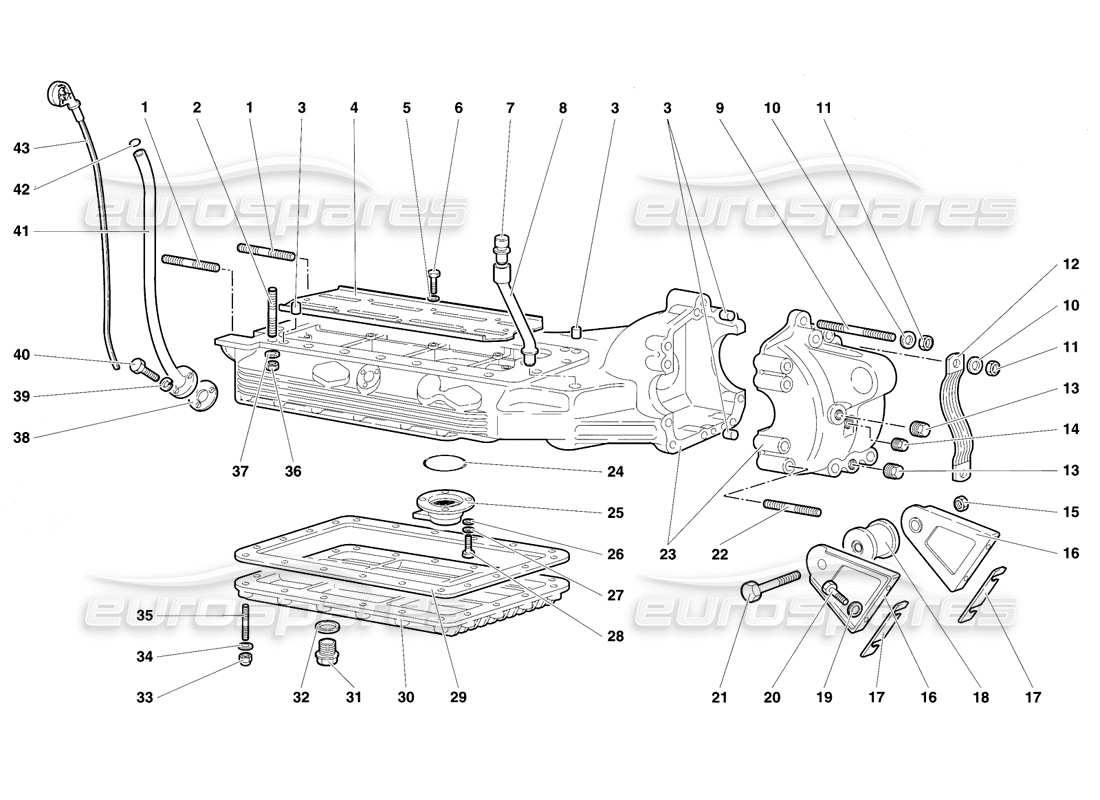 lamborghini diablo se30 (1995) ölwannen-ersatzteildiagramm