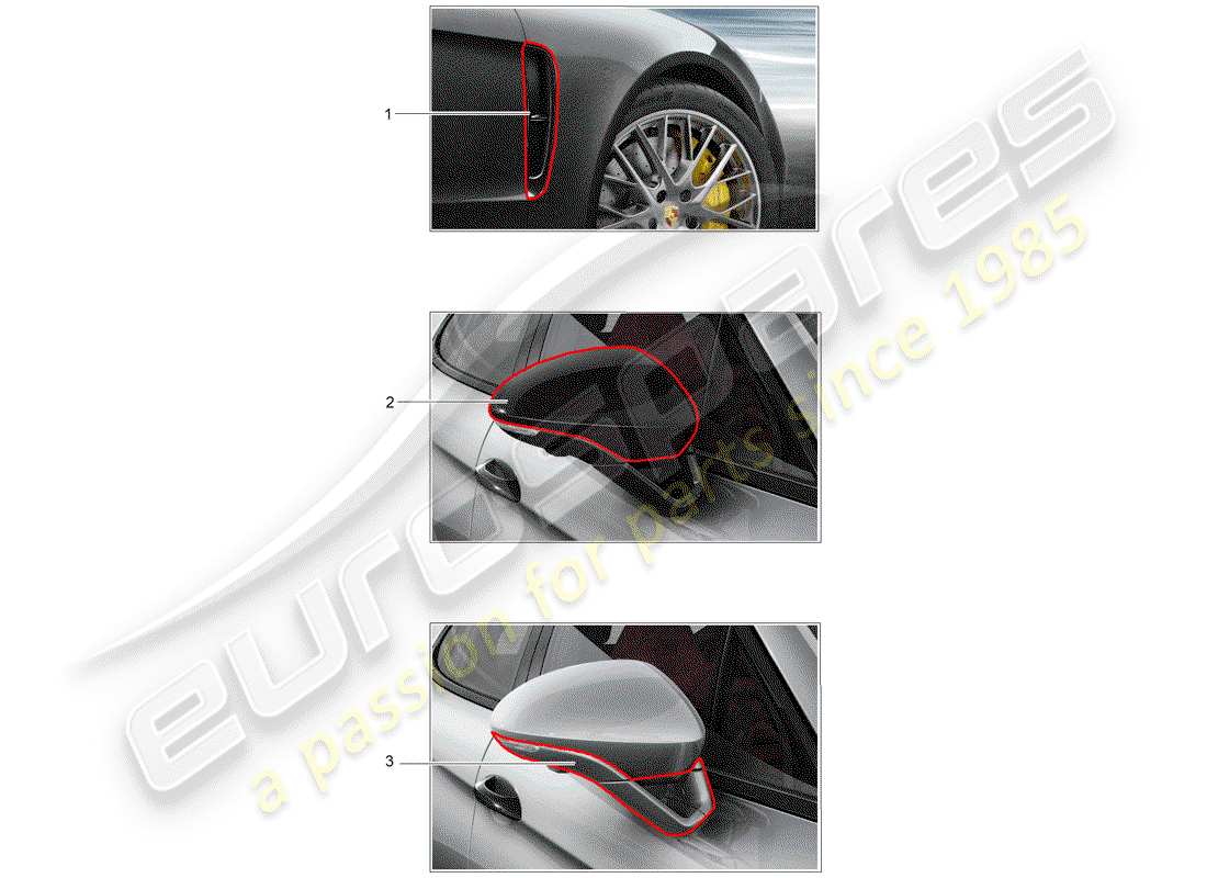eine teilezeichnung aus dem porsche 2010 (tequipment panamera) teilekatalog