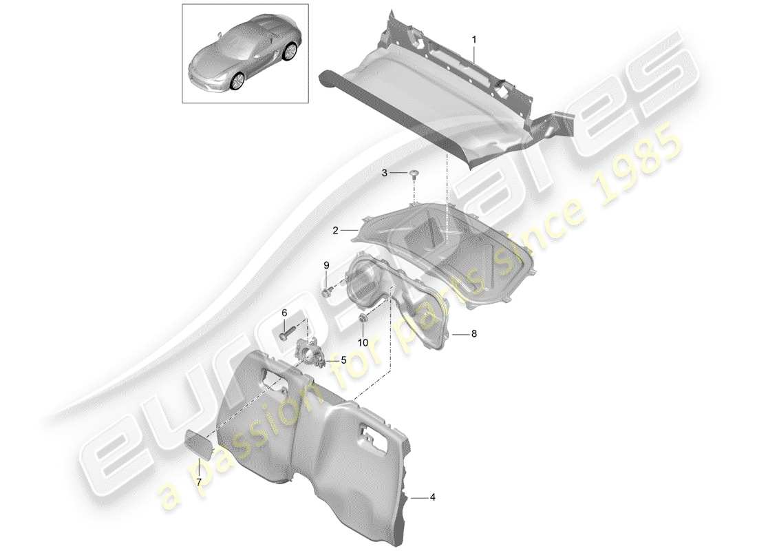 porsche 2016 (981 boxster spyder) trims-teilediagramm