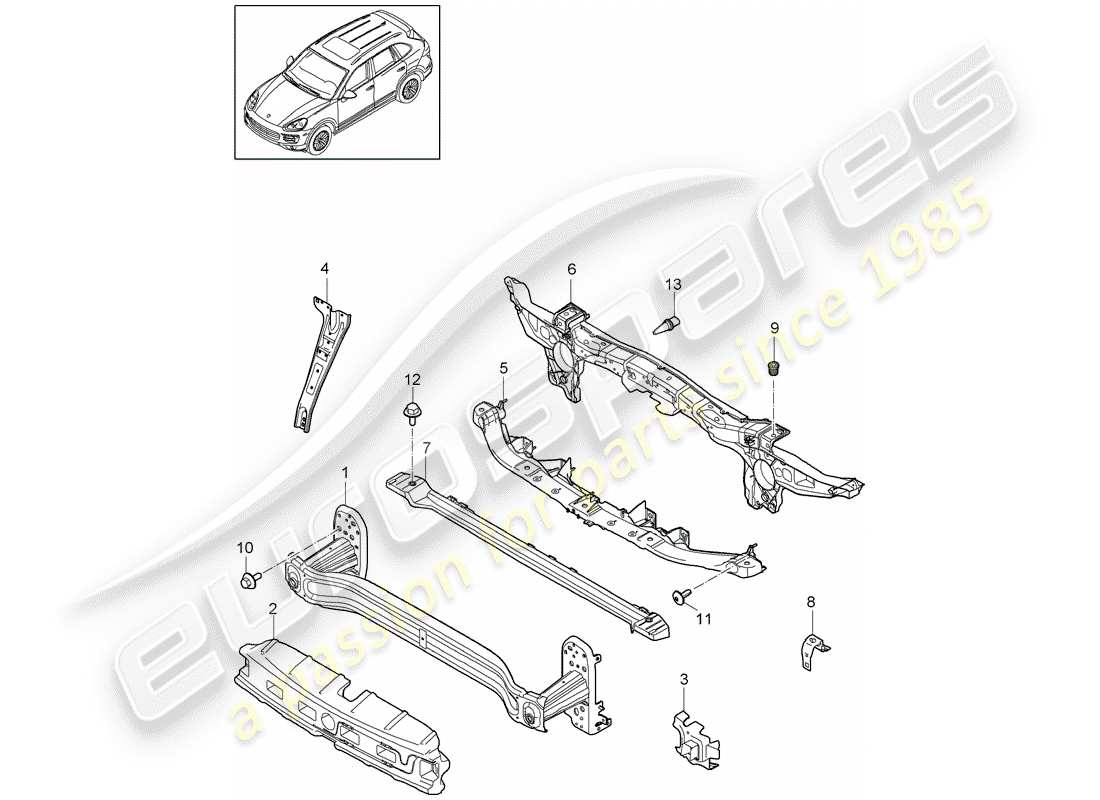 porsche 2013 (cayenne e2 92a) bracket-ersatzteildiagramm