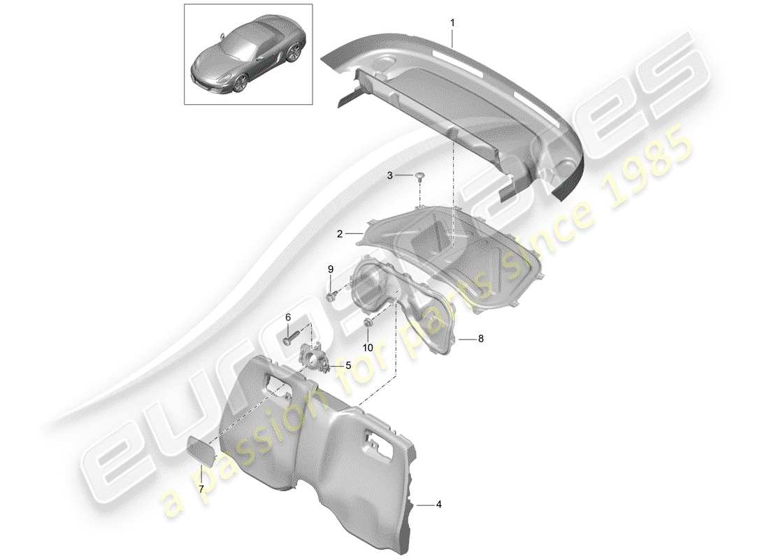 porsche 2014 (981 boxster) trims-teilediagramm