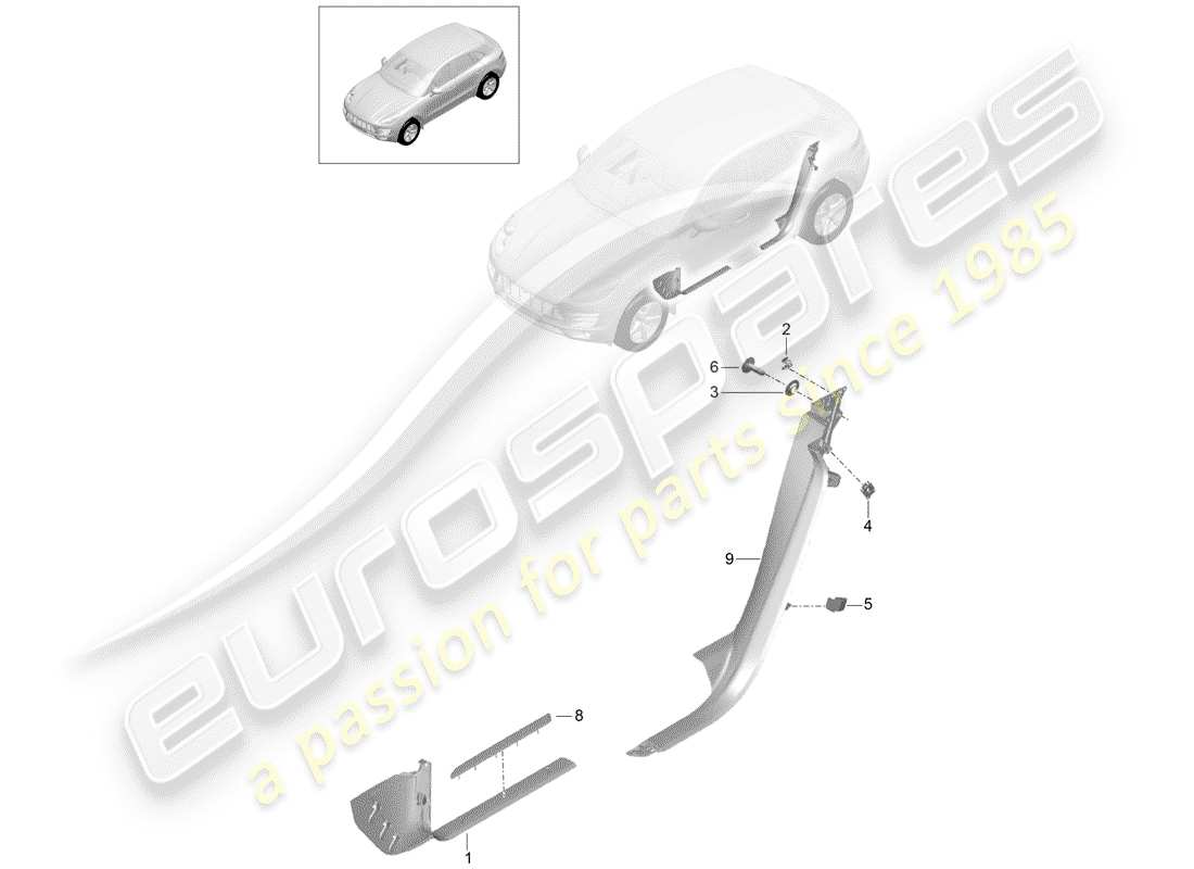 porsche 2016 (macan) lining ersatzteildiagramm
