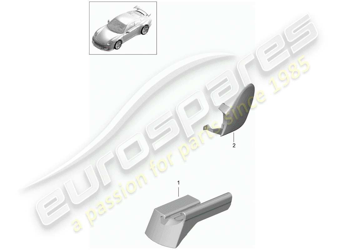 porsche 2018 (991-2 r/gt3/rs) sportsitz plus ersatzteildiagramm