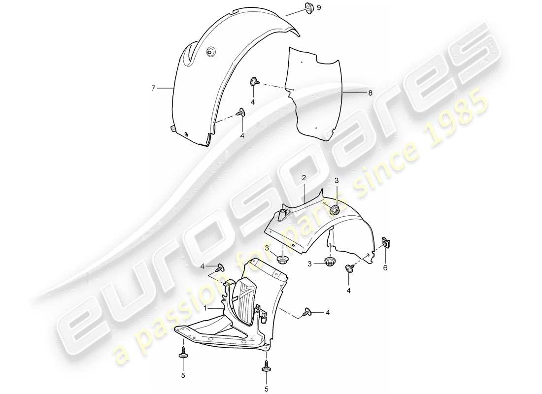 porsche 2008 (997-1 turbo / gt2) trims-teilediagramm