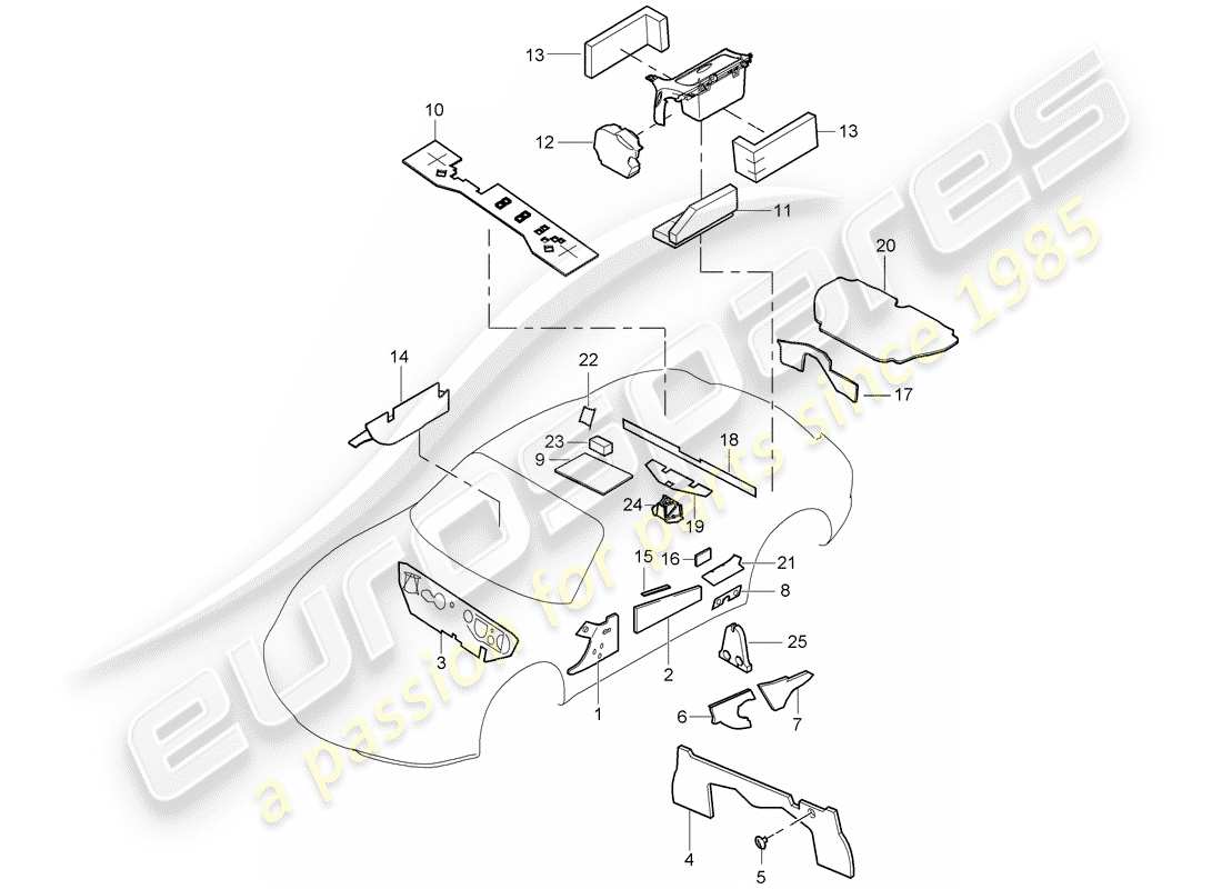 porsche 2006 (987 cayman) karosserie teilediagramm