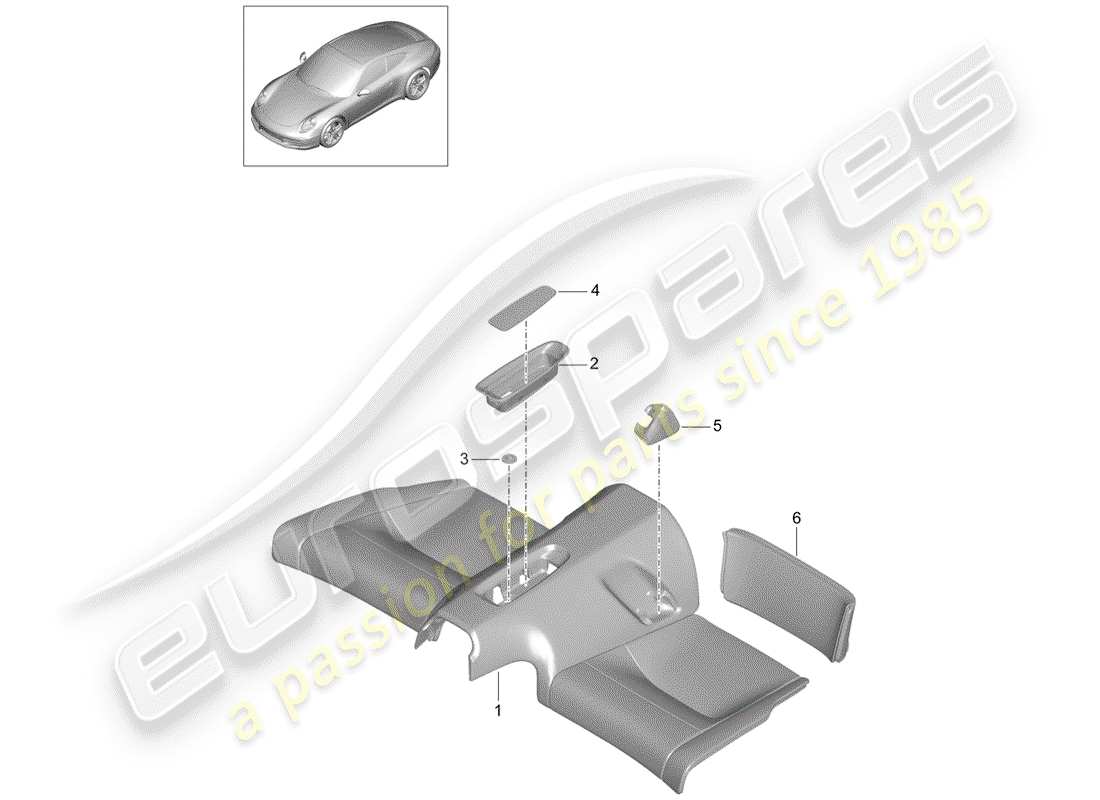 porsche 2015 (991-1) rücksitzkissen ersatzteildiagramm