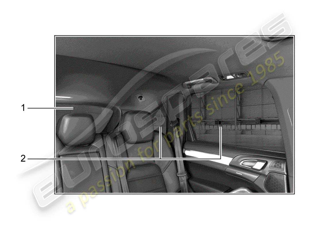 porsche 2019 (tequipment cayenne) grill-teilediagramm