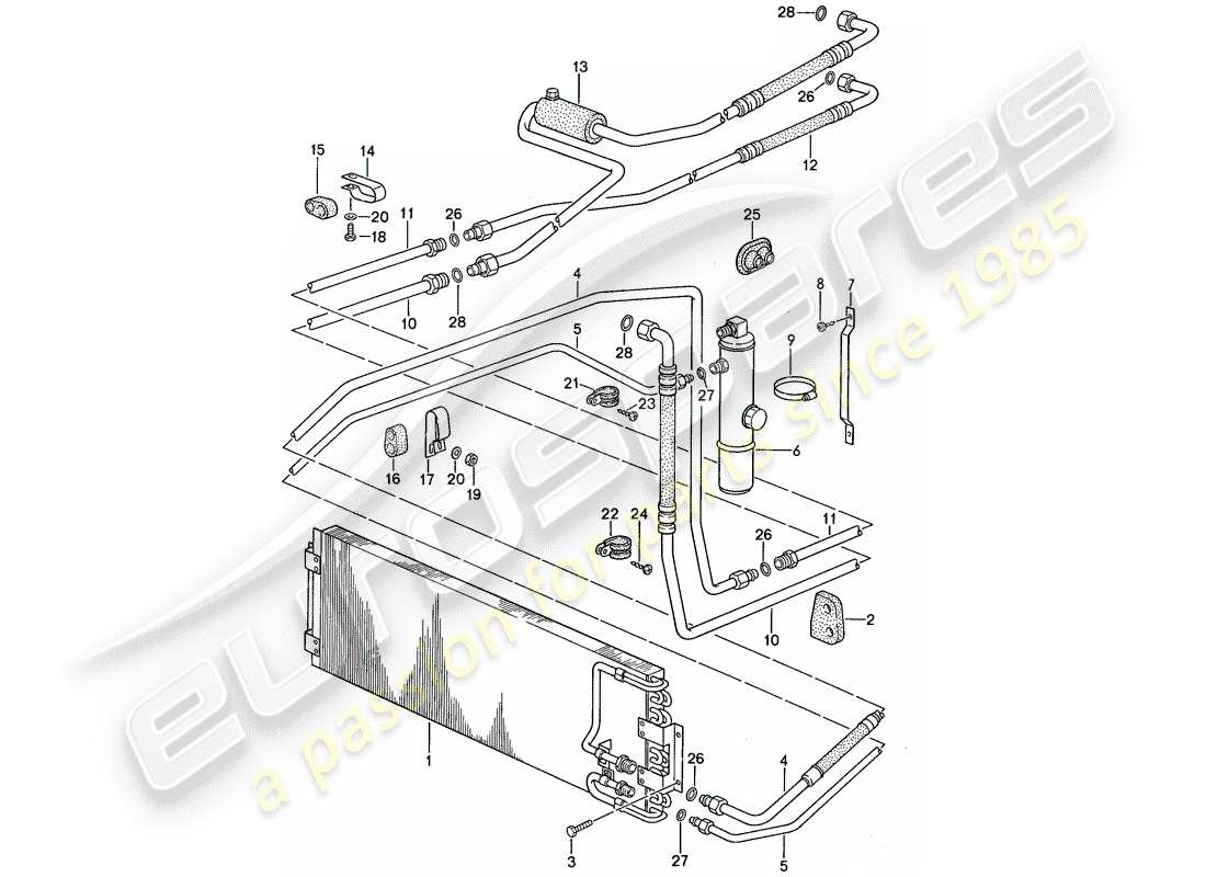 porsche 1987 (959) klimaanlage 2 ersatzteildiagramm