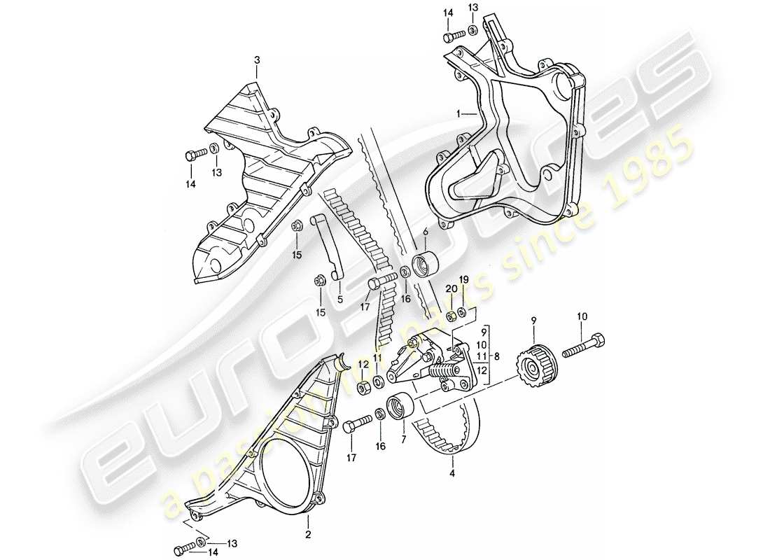porsche 1989 (944) antriebsmechanismus – nockenwelle teilediagramm