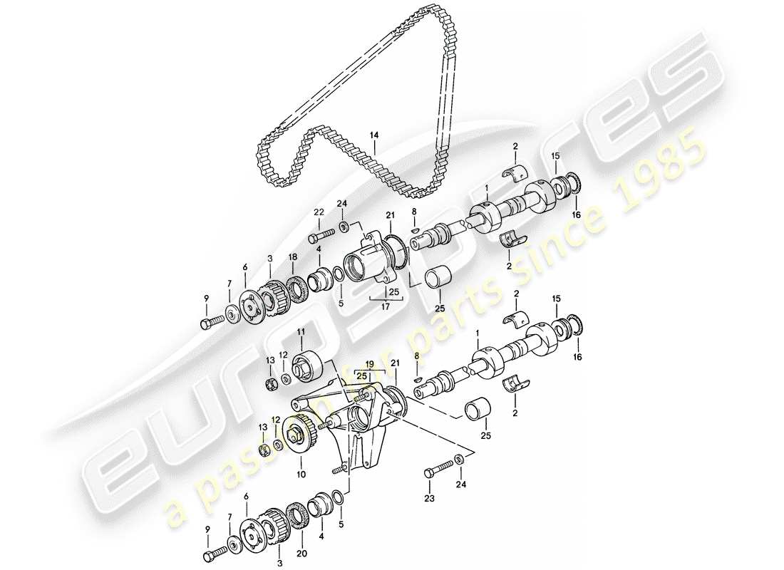 porsche 1986 (944) antriebsmechanismus - welle ersatzteildiagramm