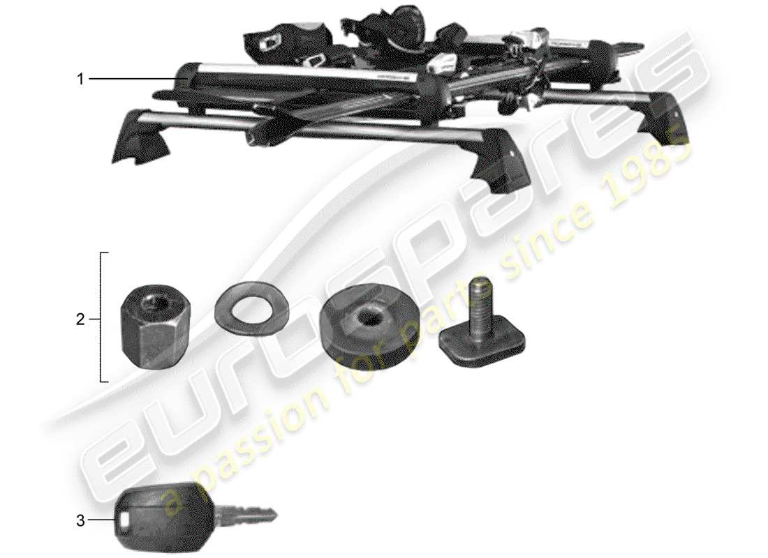 porsche 2017 (tequipment 98x/99x) skihalter ersatzteildiagramm