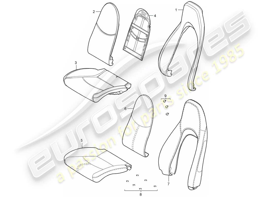 porsche 2005 (987 boxster) schaumteil teilediagramm