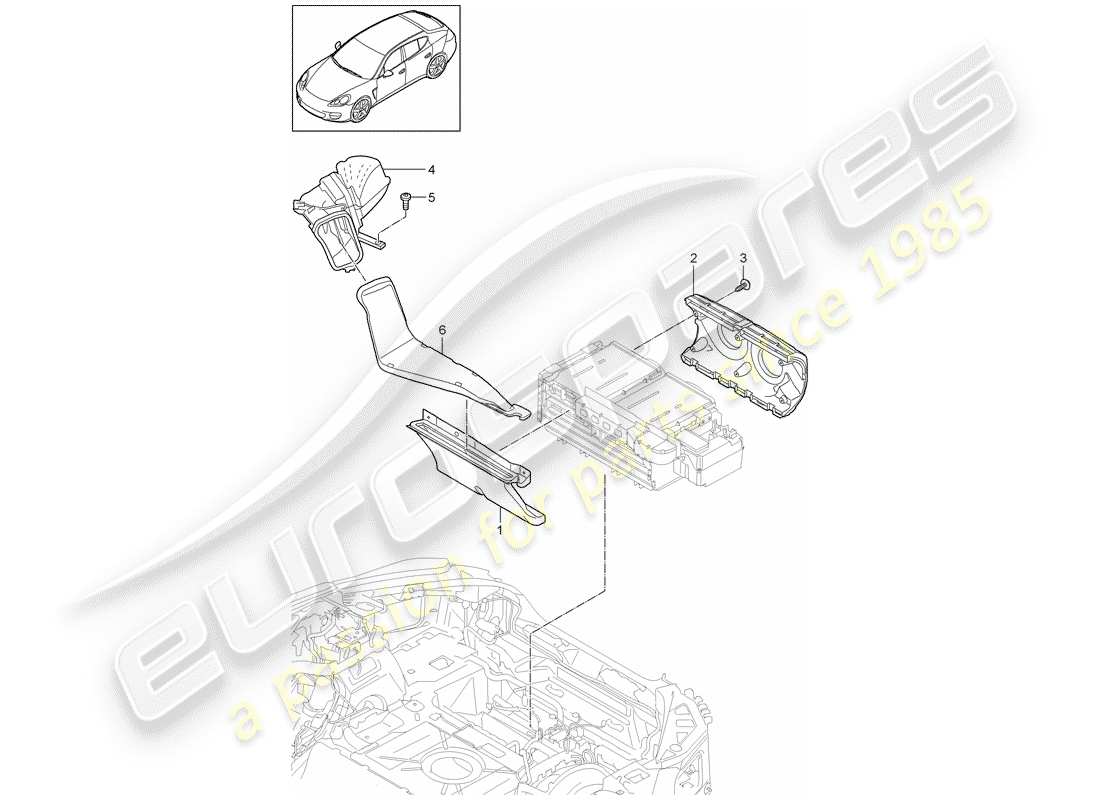 porsche 2012 (panamera 970) luftkanal teilediagramm