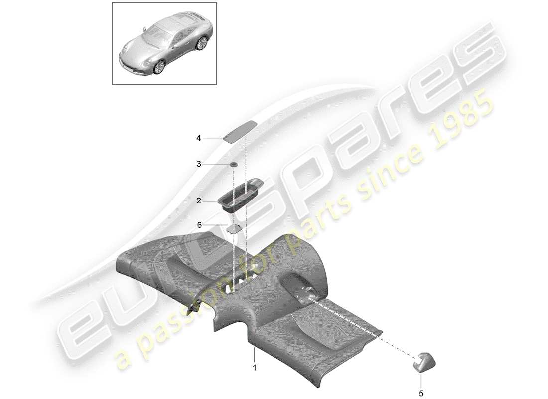 porsche 2020 (991-2) rücksitzkissen ersatzteildiagramm