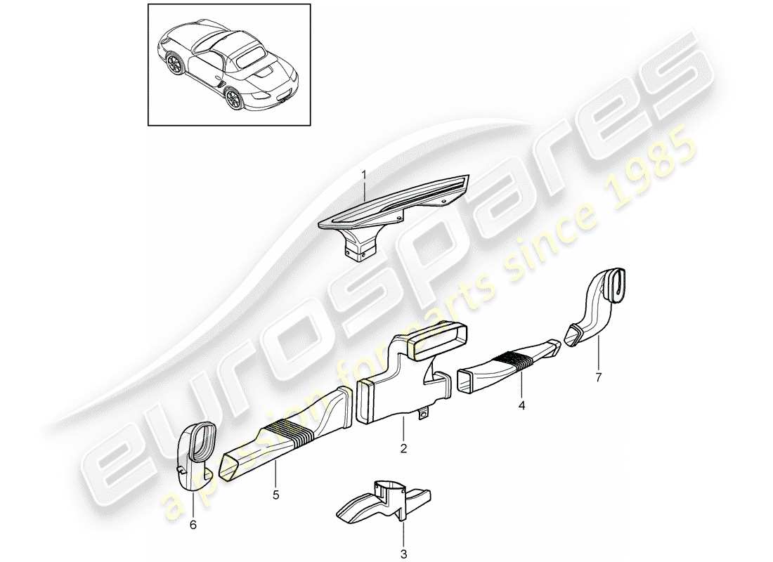 porsche 2011 (987 boxster) heizung teilediagramm