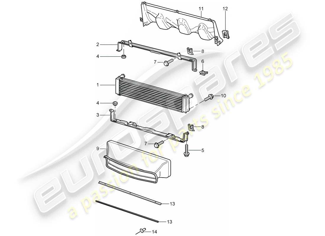 porsche 1999 (996) kühler-teilediagramm