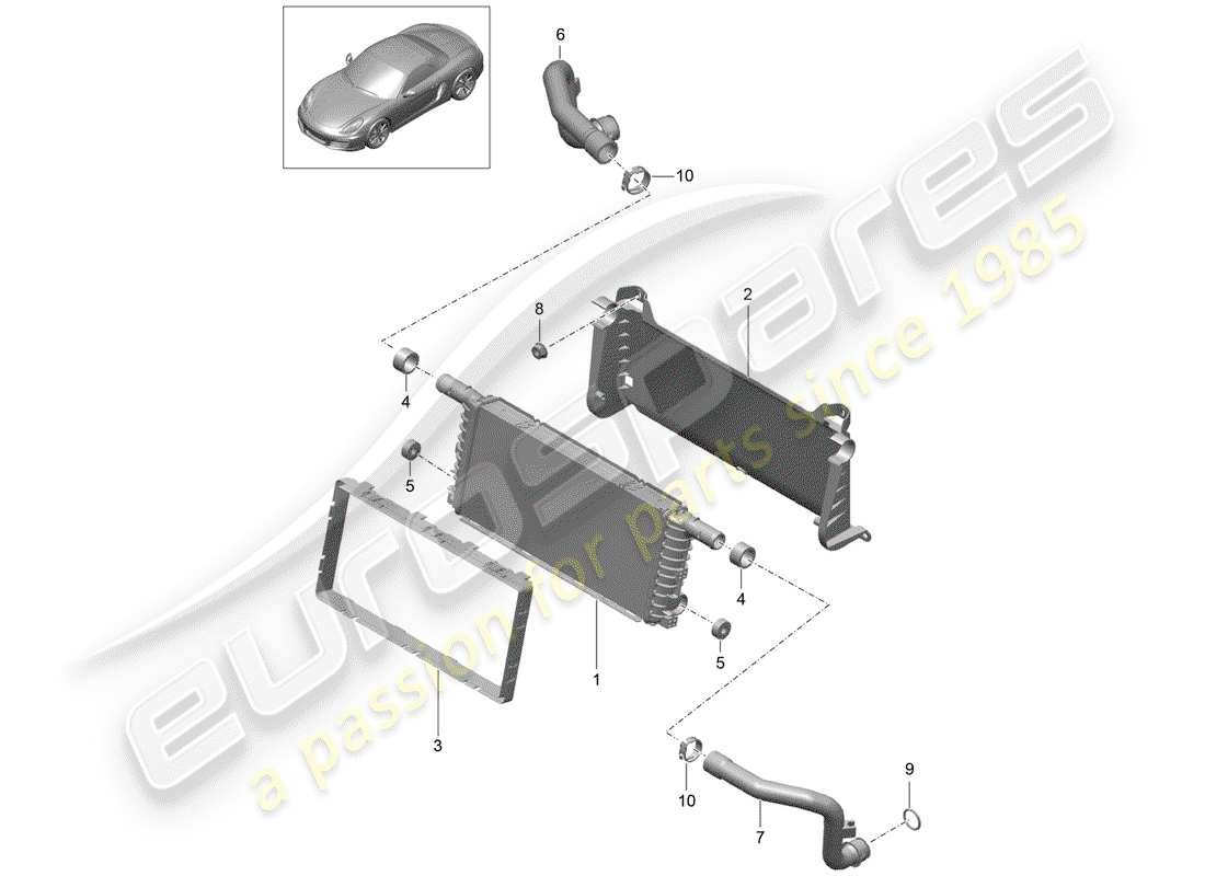 porsche 2014 (981 boxster) kühler-teilediagramm