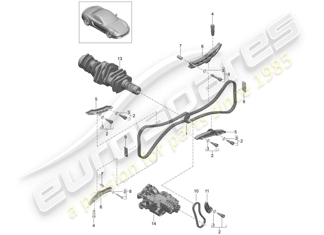 porsche 2013 (981 boxster) ventilsteuerung teilediagramm