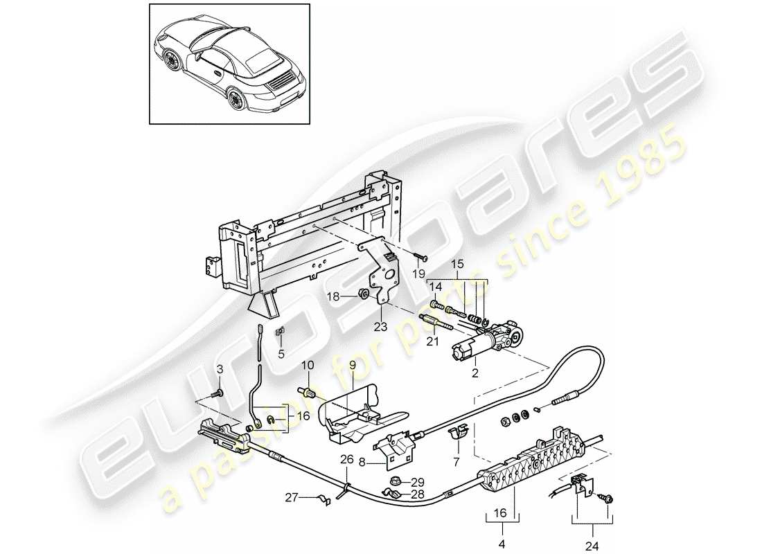 porsche 2009 (997-2) antriebsmechanismus teilediagramm