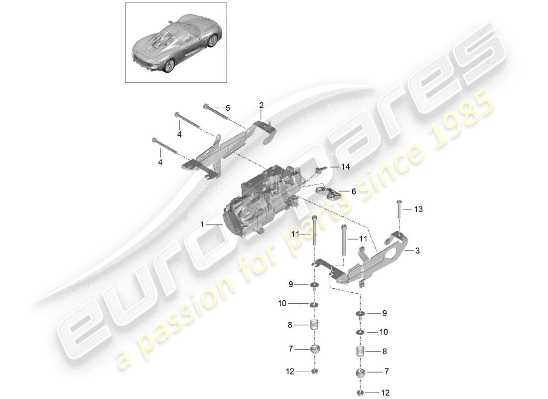 porsche 918 spyder (2015) kompressor teilediagramm