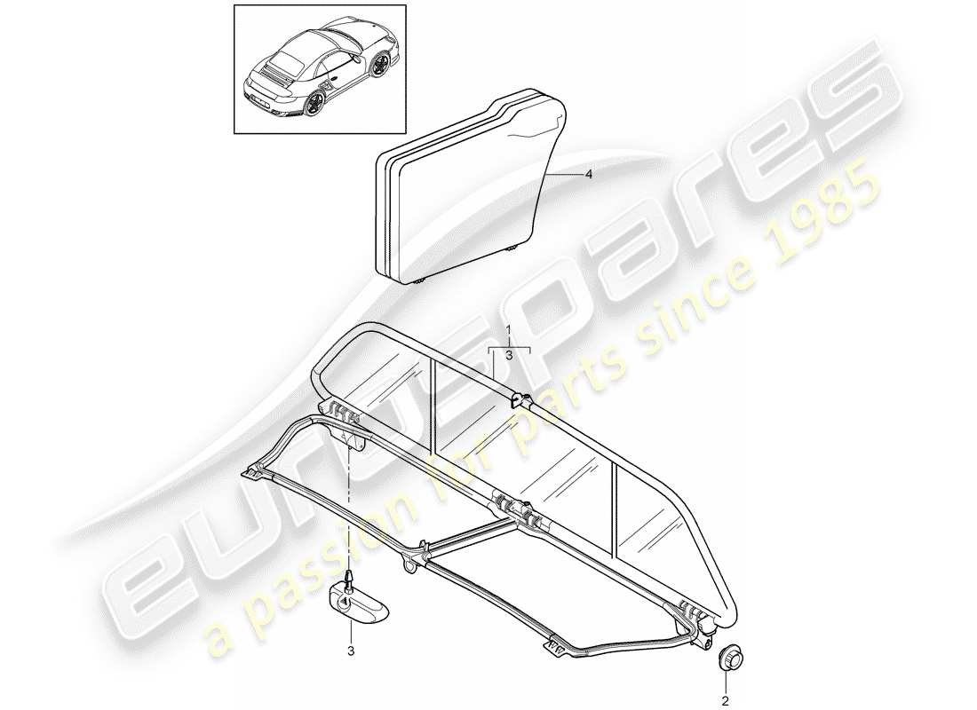porsche 2013 (997-2 turbo / gt2 rs) windschutzscheibe teilediagramm