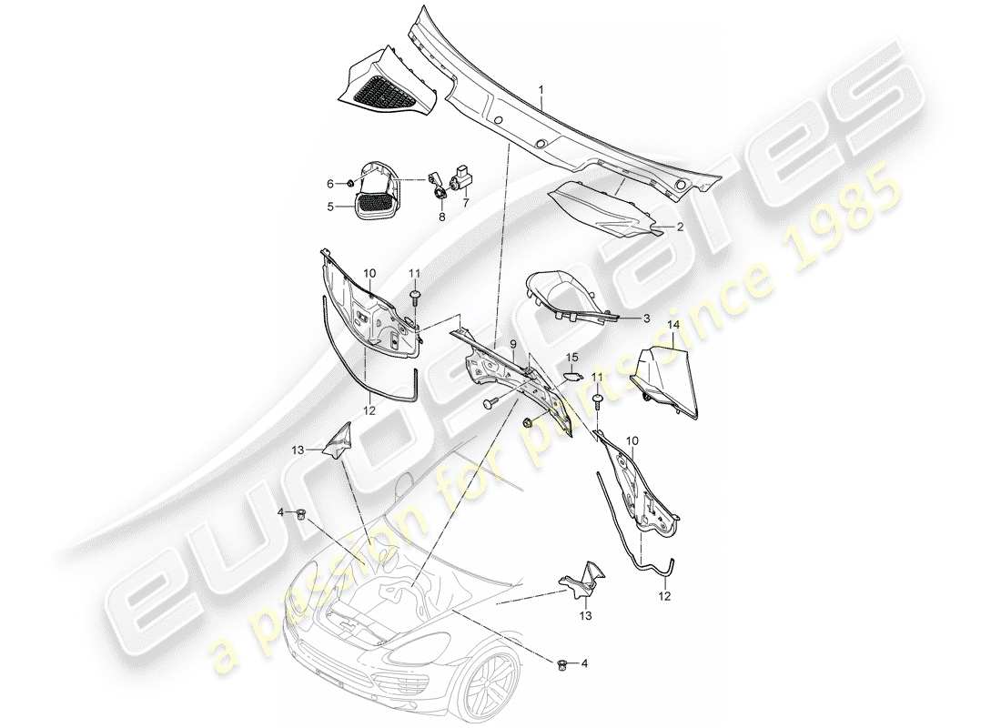 porsche 2012 (cayenne e2 92a) cover-ersatzteildiagramm