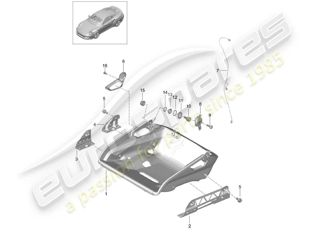 porsche 2019 (991-2 turbo) sitz teilediagramm
