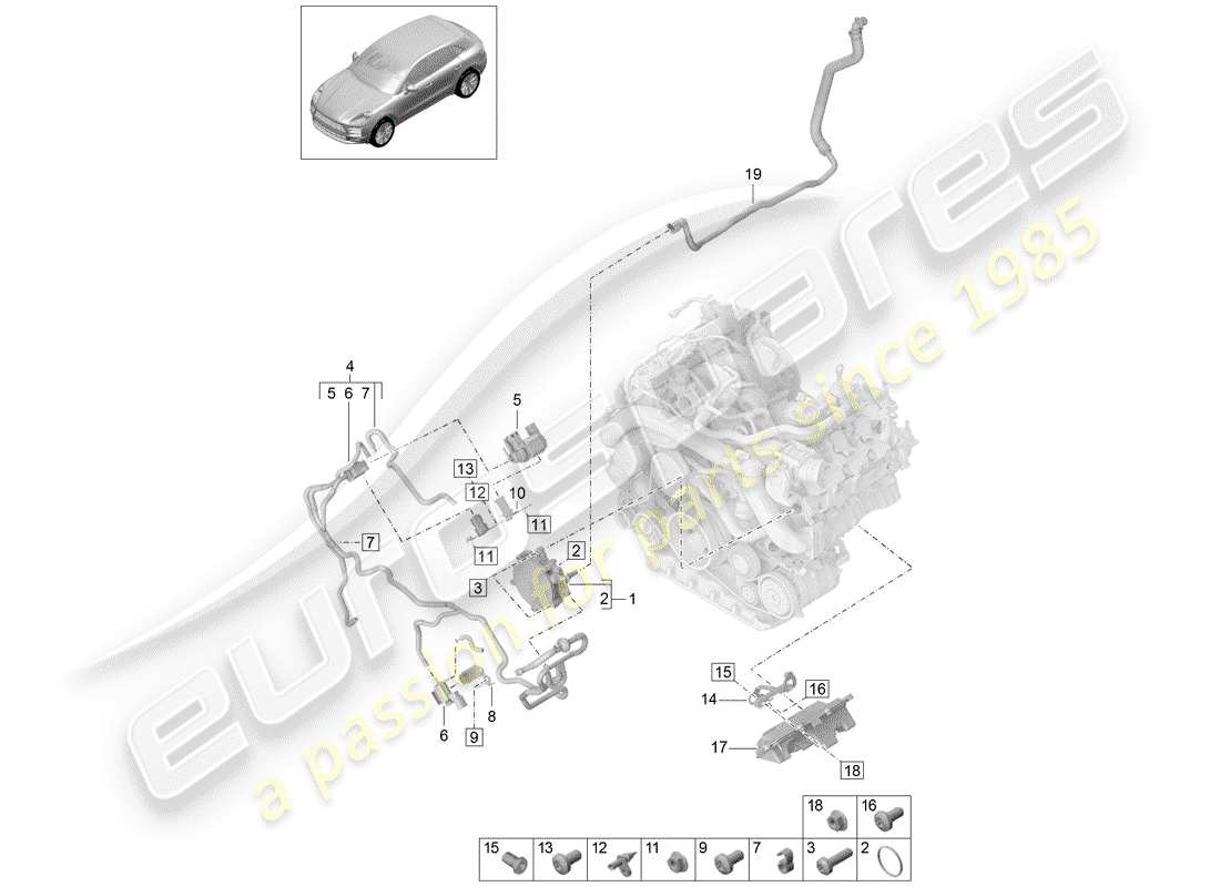 porsche 2020 (macan) vakuumsystem teilediagramm