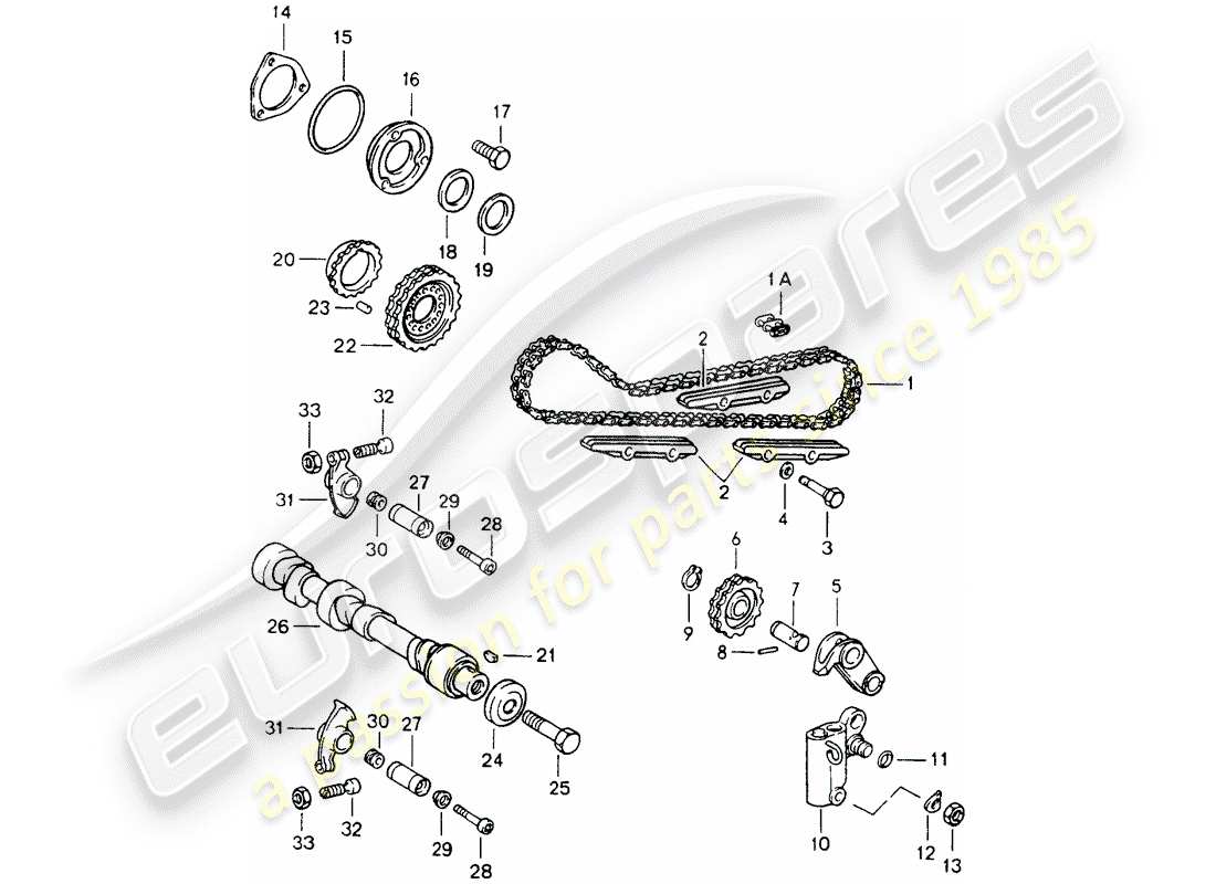 porsche 1994 (964) ventilsteuerung teilediagramm
