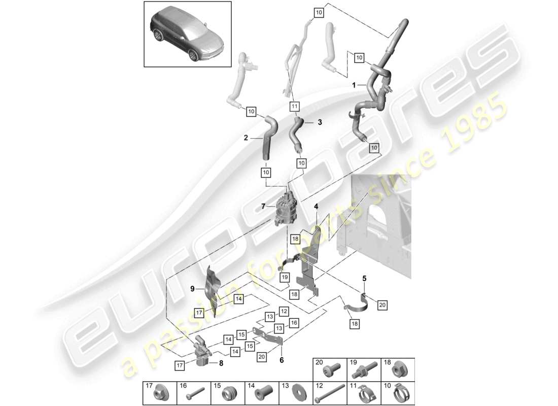 teilediagramm mit der teilenummer 9y0121036b