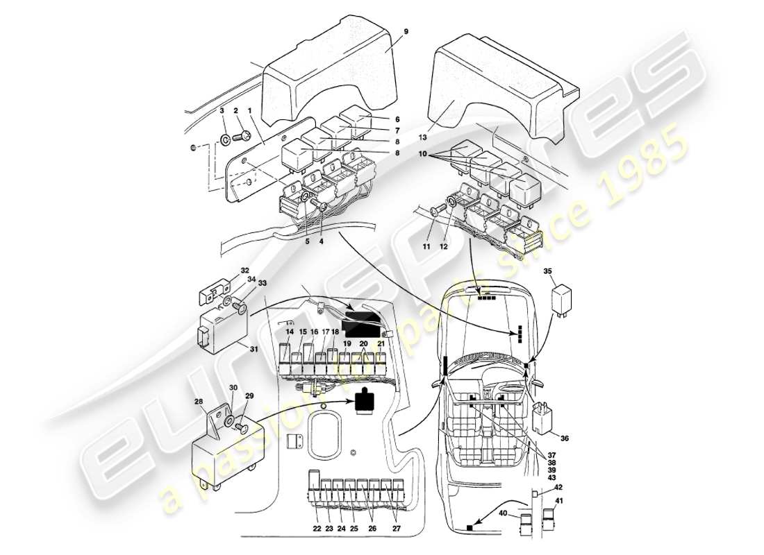 aston martin v8 volante (1999) relais, vin 89027 im teilediagramm
