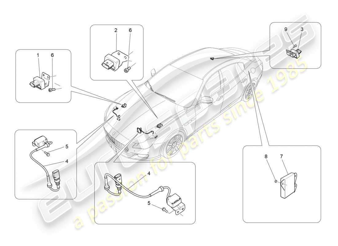 maserati qtp 3.0 bt v6 410hp (2014) elektronische steuerung (federung) teilediagramm