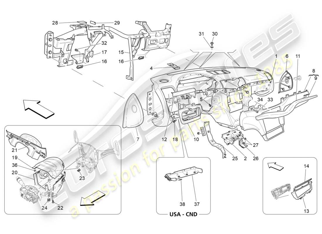 maserati granturismo s (2018) dashboard unit ersatzteildiagramm