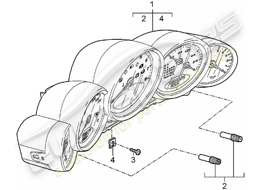 porsche 2007 (997-1) instrumente teilediagramm