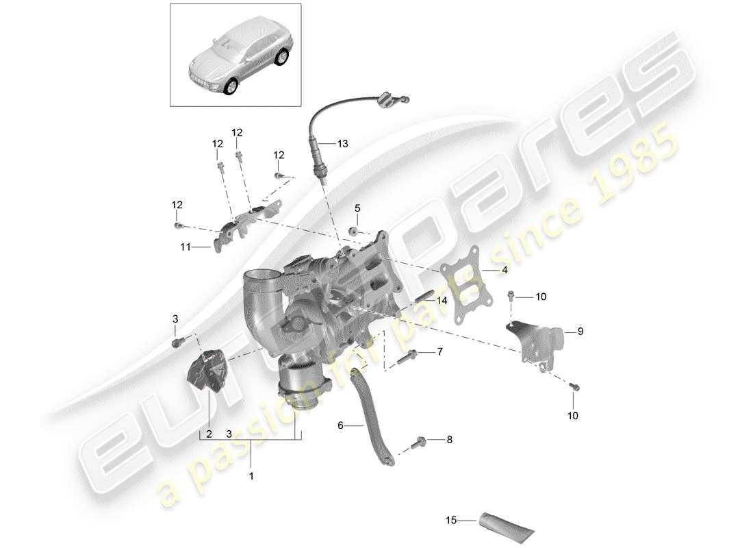porsche 2018 (macan) abgasturbolader teilediagramm