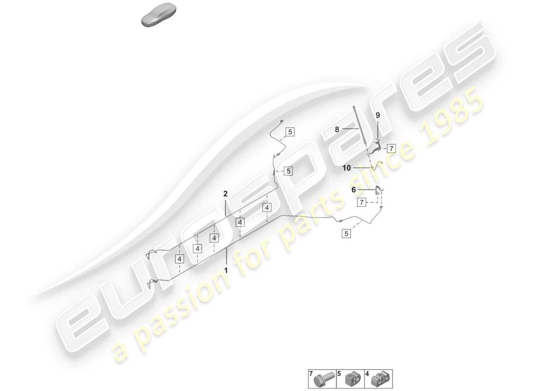 porsche 2020 (992-1) bremsleitung ersatzteildiagramm