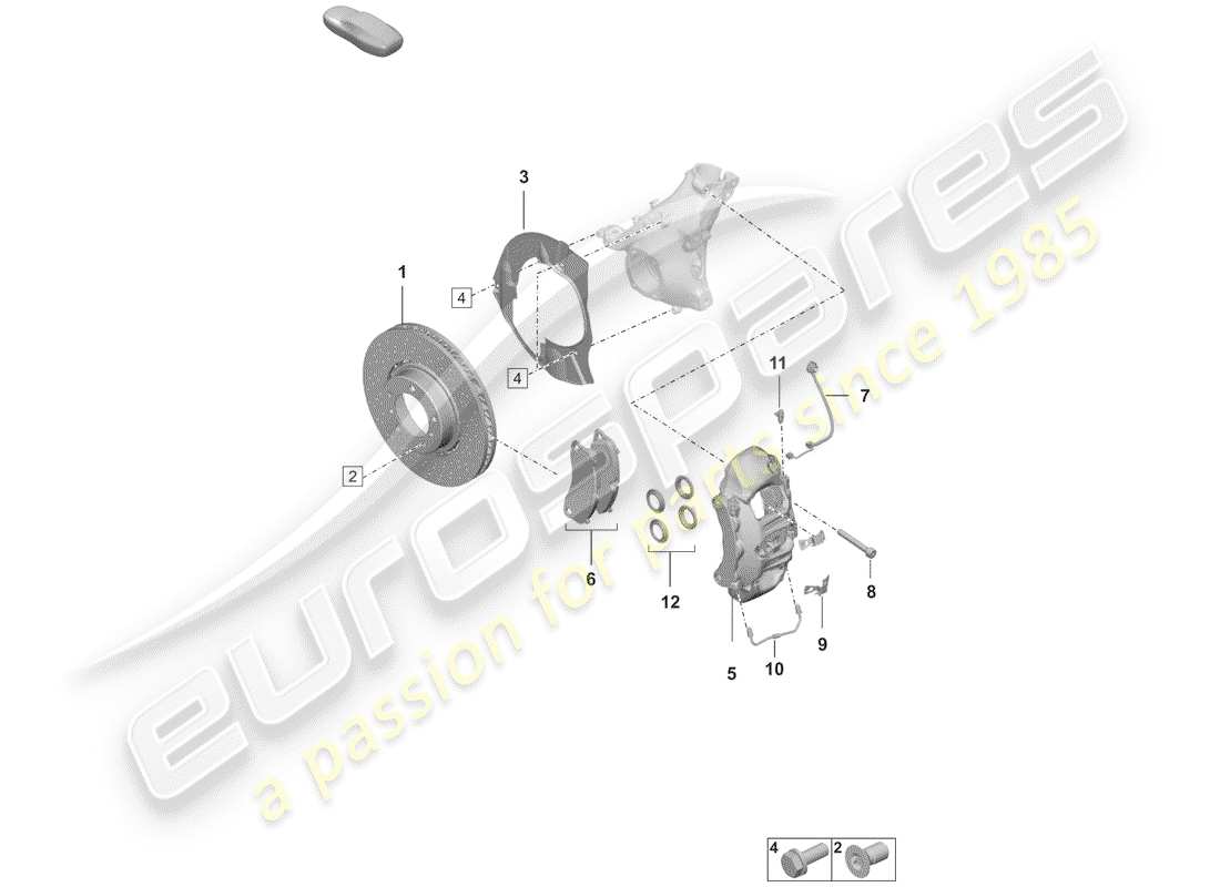 porsche 2020 (992-1) scheibenbremsen ersatzteildiagramm
