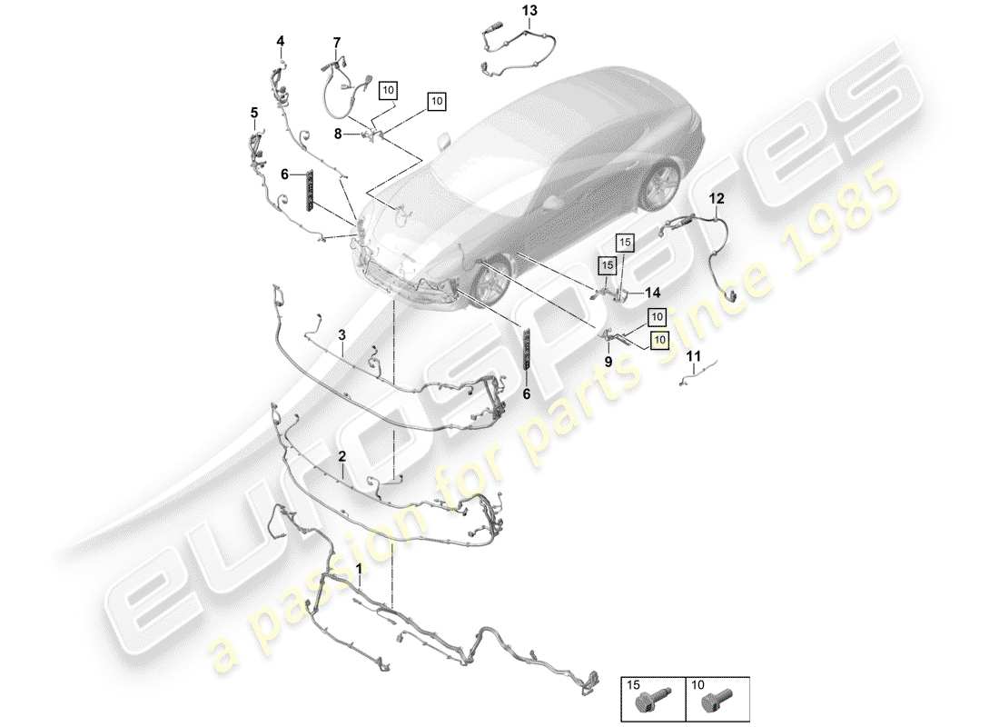 porsche 2020 (panamera 971-1) kabelbäume ersatzteildiagramm