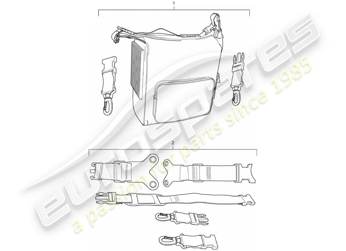 porsche 2008 (tequipment cayenne) kühltasche ersatzteildiagramm