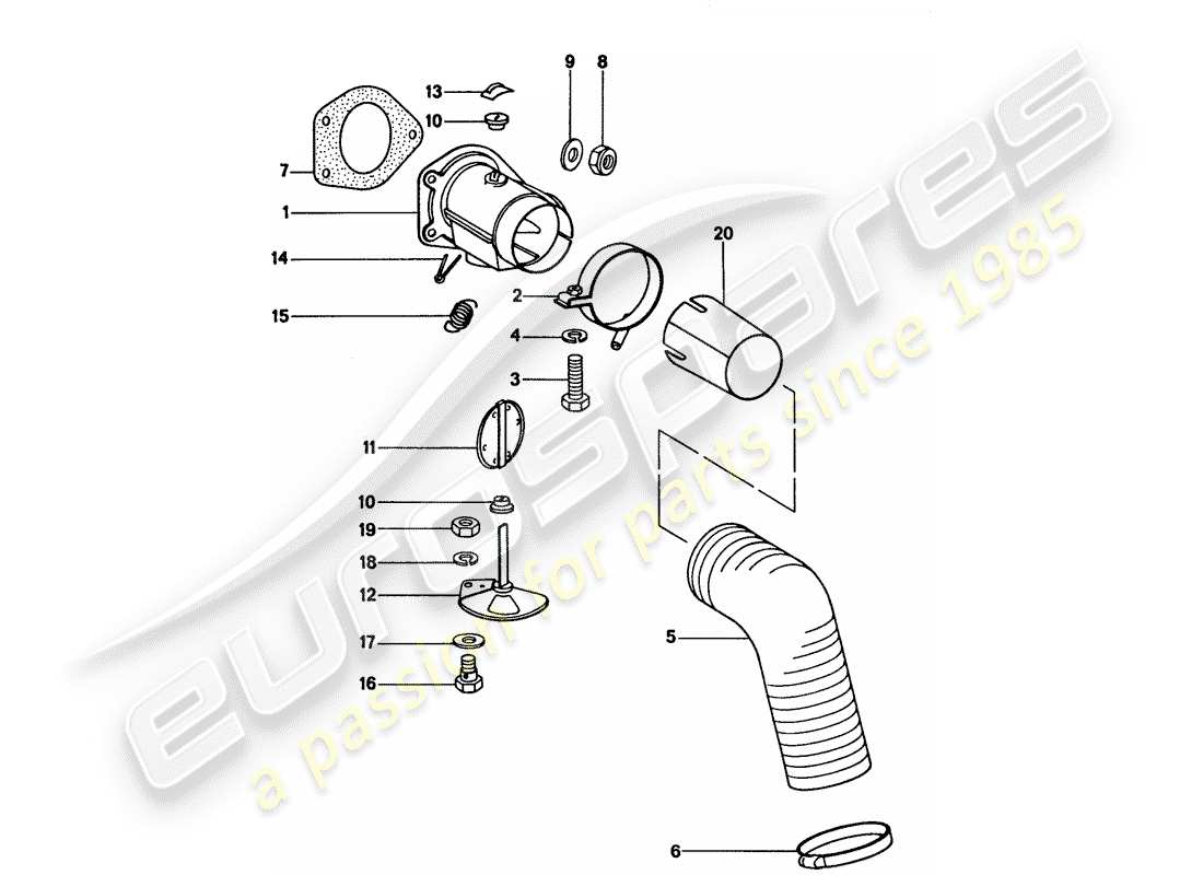 porsche 1974 (911) heizluftzufuhr ersatzteildiagramm