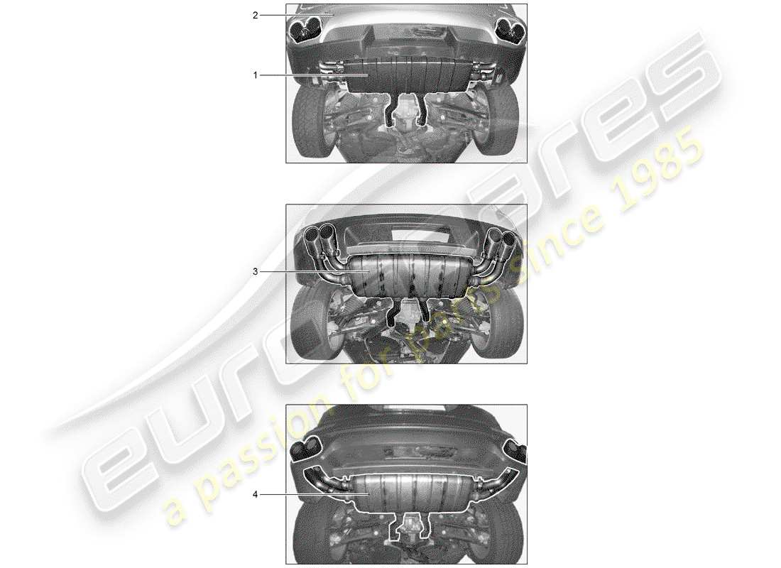 porsche 2003 (tequipment cayenne) auspuffanlage teilediagramm