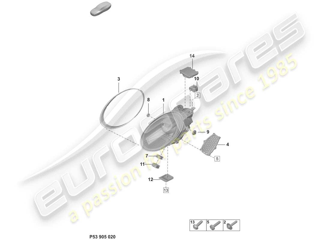 porsche 2020 (992-1) led-scheinwerfer mit ersatzteildiagramm