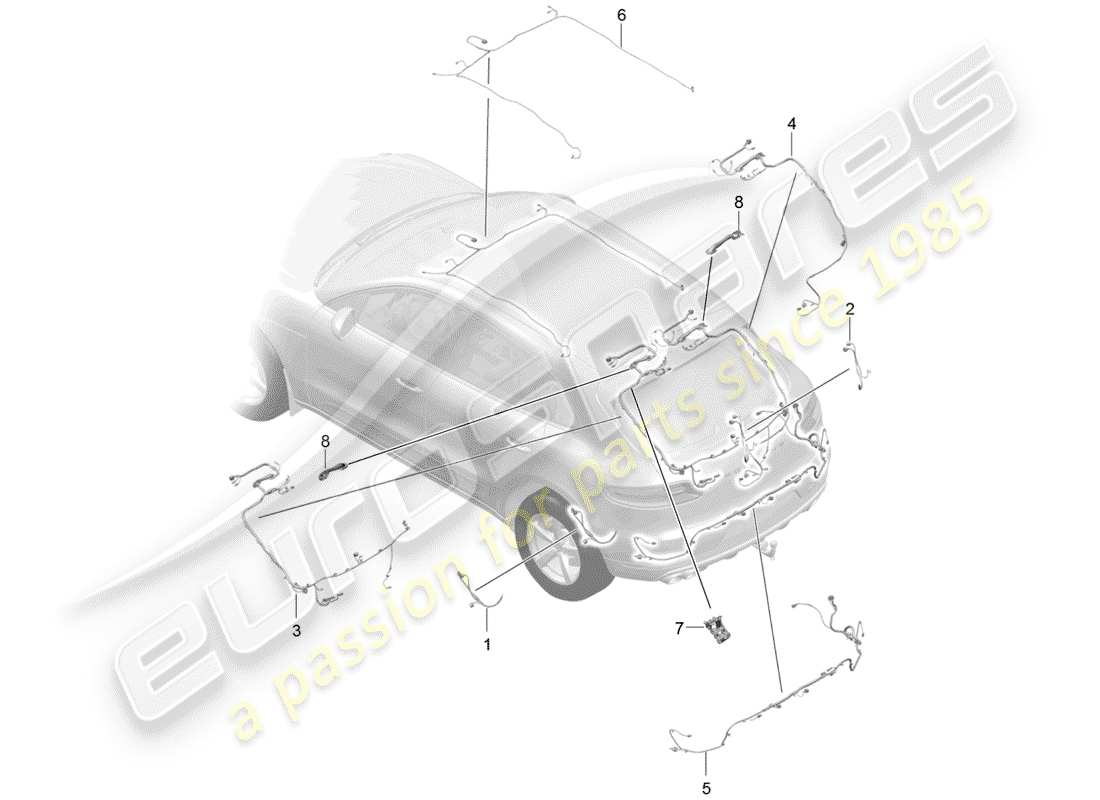 porsche 2017 (macan) harness-ersatzteildiagramm