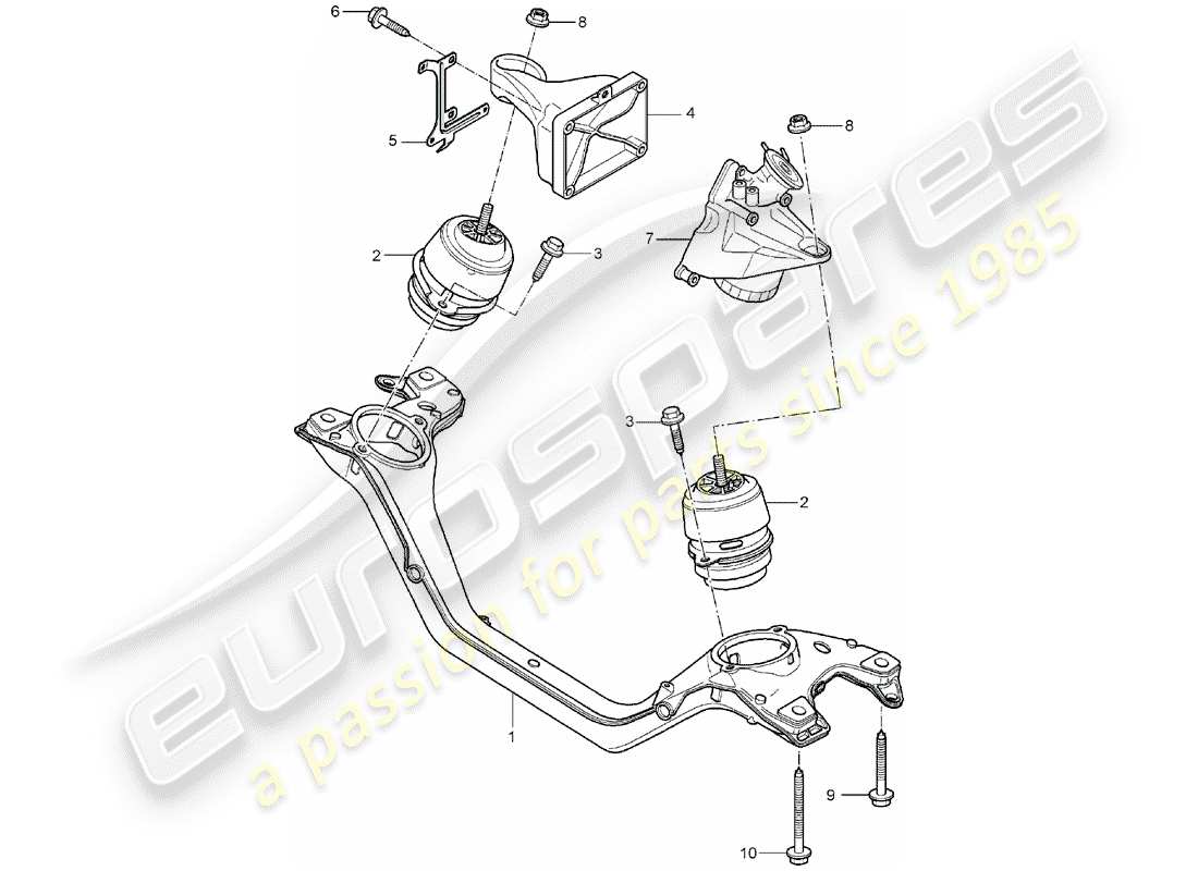 porsche 2004 (cayenne e1 9pa) motorhebezug ersatzteildiagramm