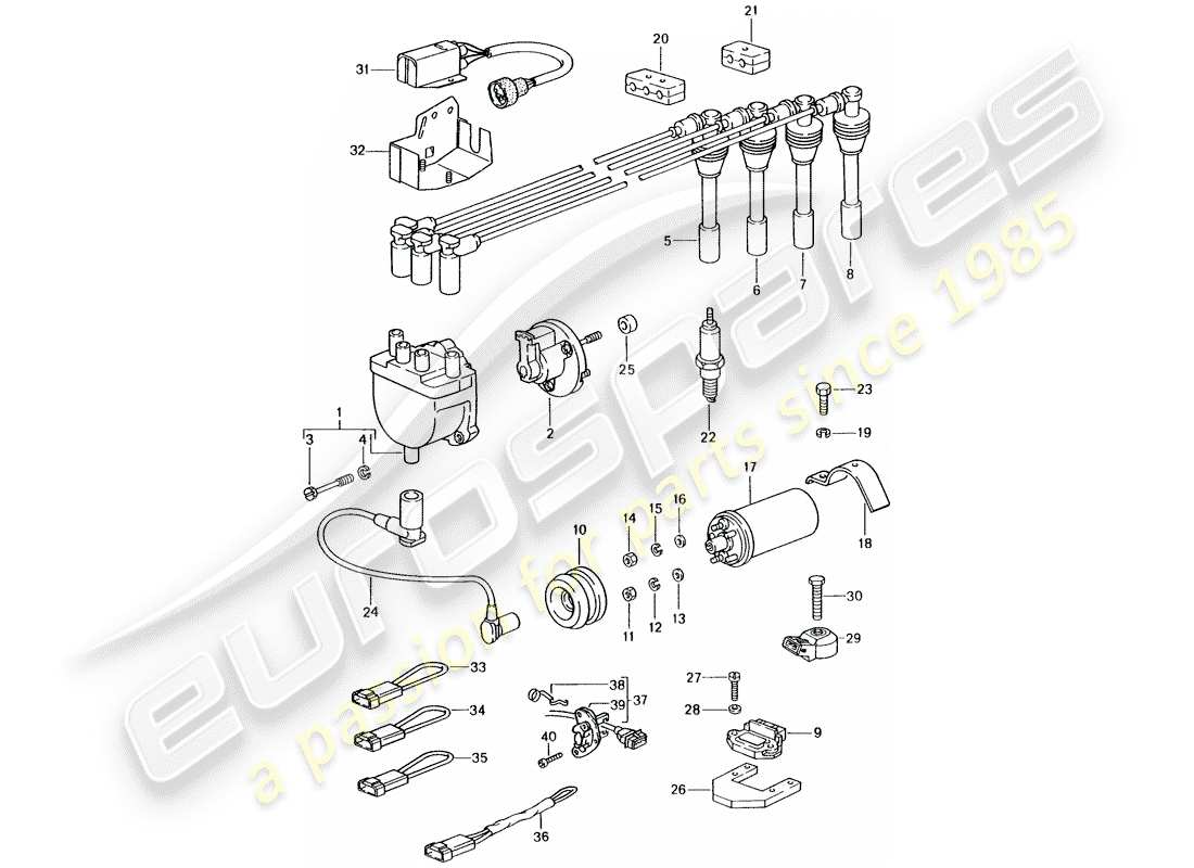 porsche 1988 (944) motorelektrik 1 ersatzteildiagramm