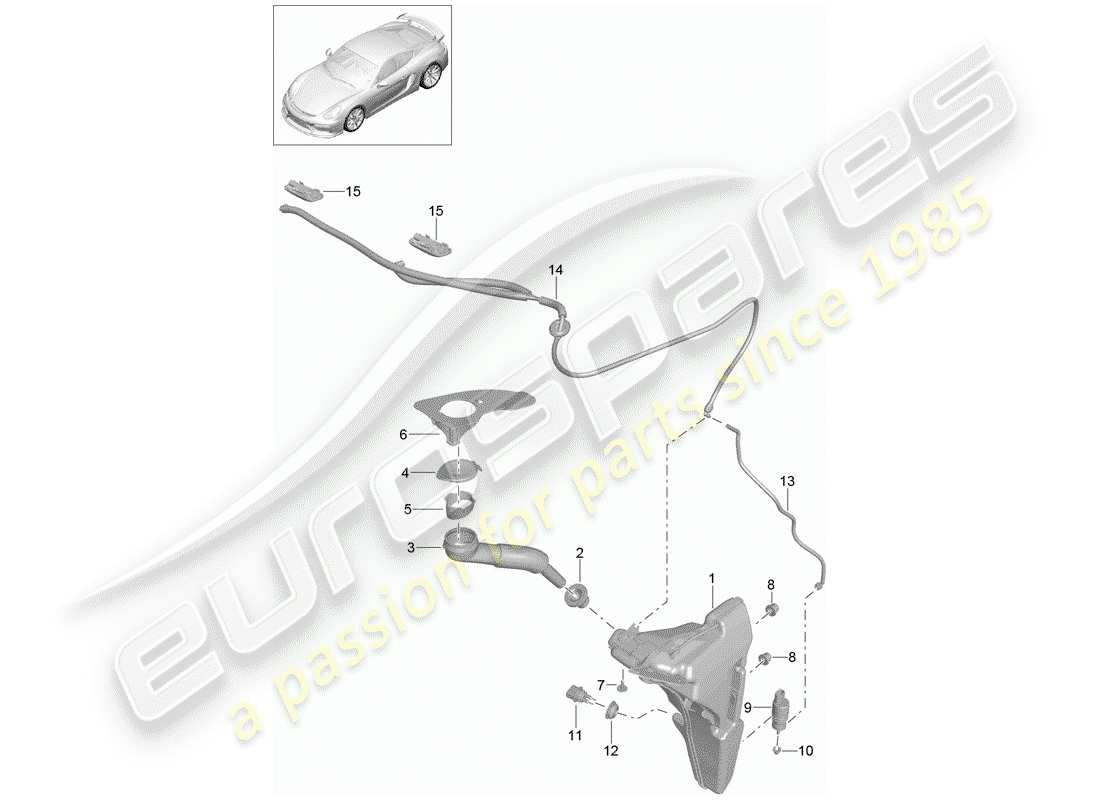 porsche 2016 (981 cayman gt4) scheibe - ersatzteildiagramm