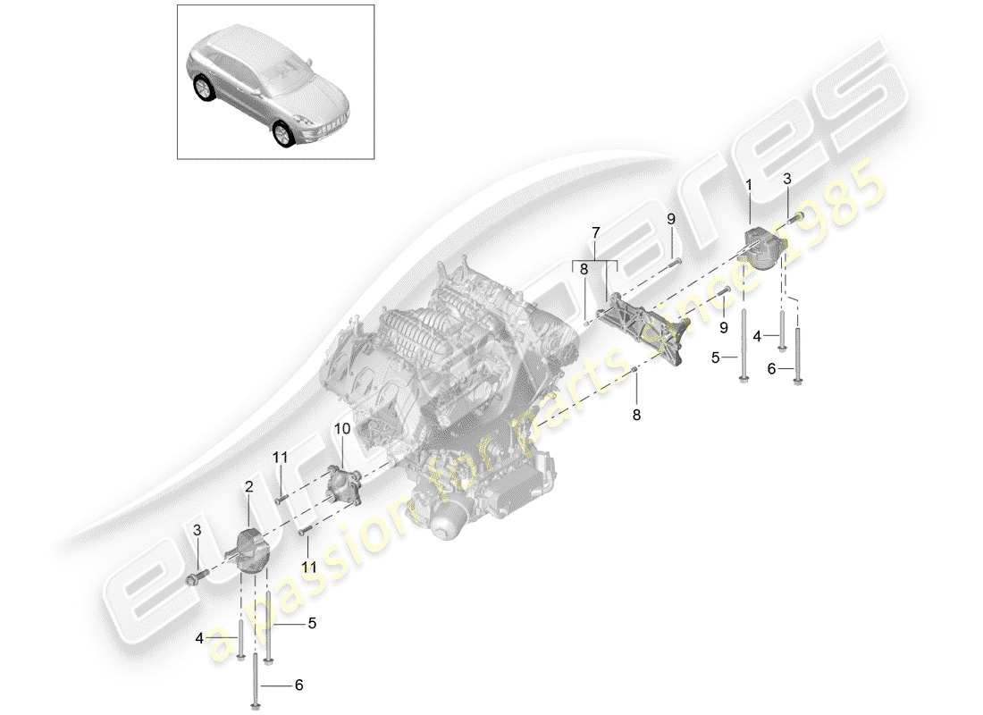 porsche 2016 (macan) motorhebezug ersatzteildiagramm